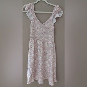 Japna Floral Smocked Dress with Ruffle Sleeves